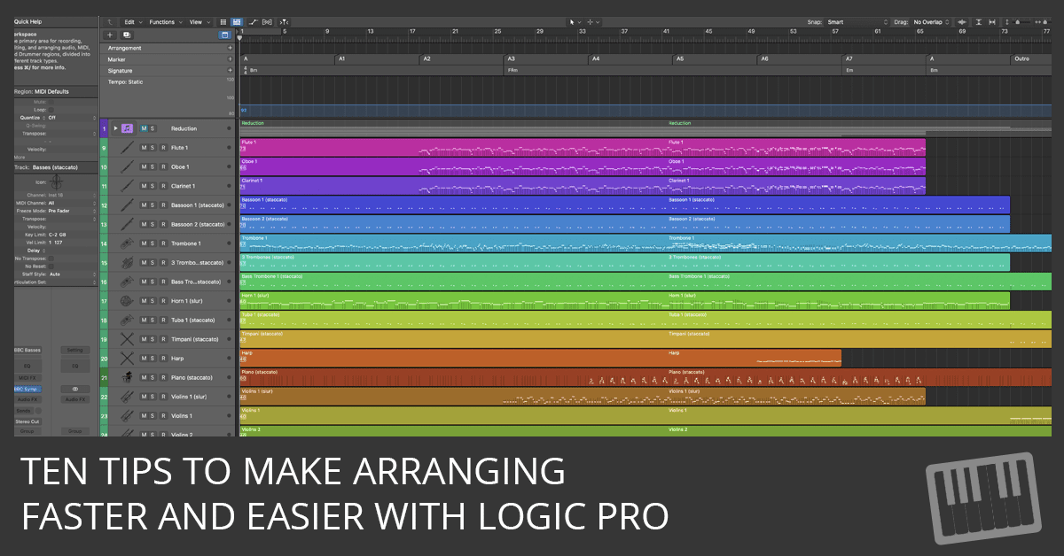 10 Tips For Faster And Easier Arranging With Logic Pro Logic