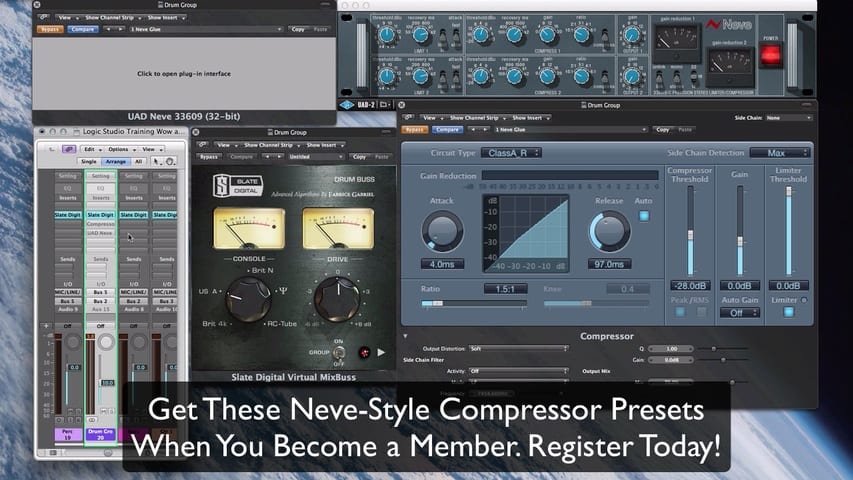 Logic Pro Compressor - ClassicA_R vs Neve 33609