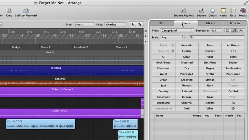 The Logic Pro Arrange Window Part 2 - Media Area Through Track Notes