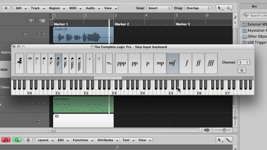 Recording MIDI - Recording a Single MIDI Take Through Using the Caps Lock Keyboard