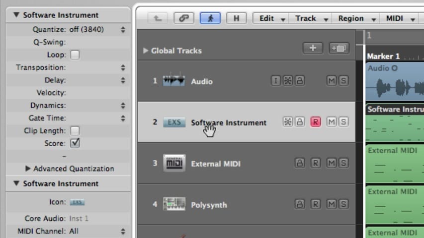 Logic Pro Tracks and Channel Strips Part 1 - Track Header Through Track Parameters