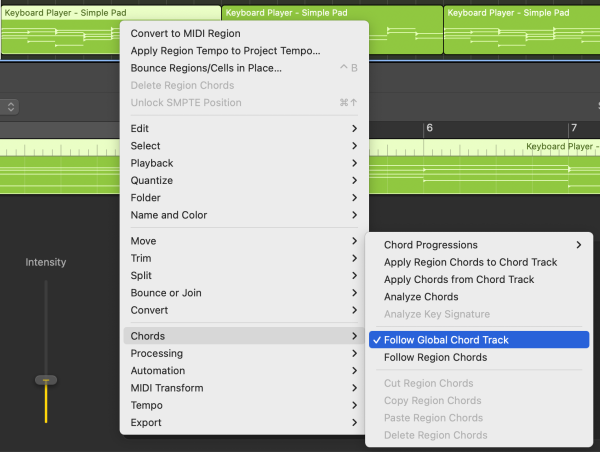Chords > Follow Global Chord Track