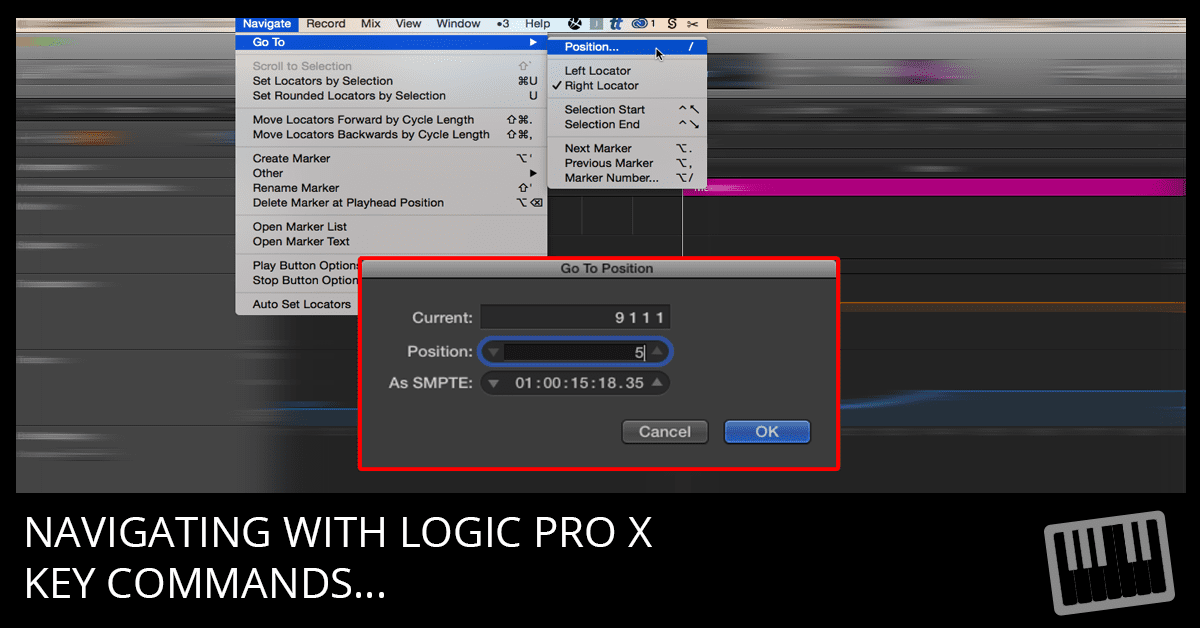 Logic Pro X Arranging and Editing Tip: Go To Position