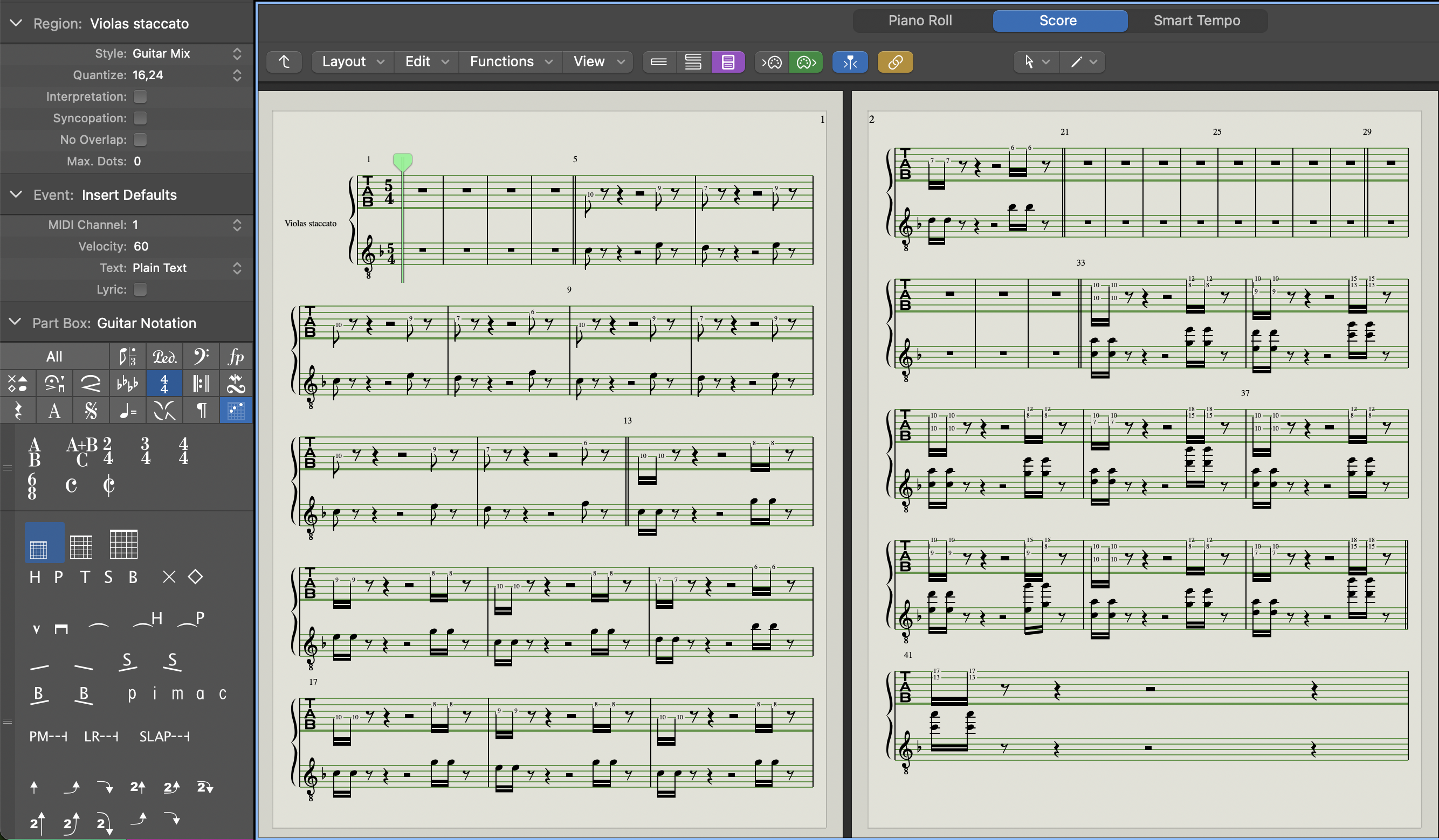 Guitar Mix Tablature Staff Style