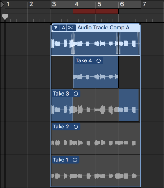 Logic Pro > Audio Take Folder