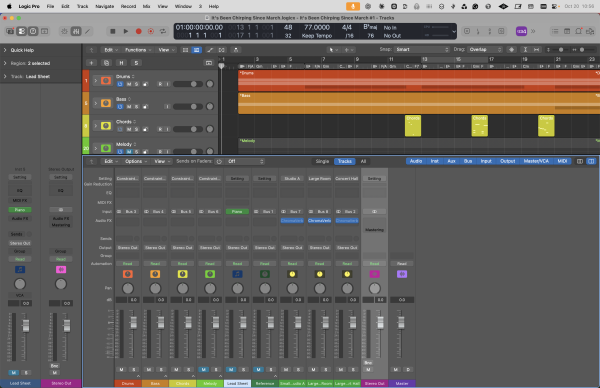 Logic Pro > Channel strips in the Mixer