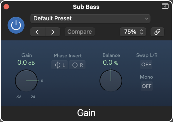 Logic Pro Gain Plugin