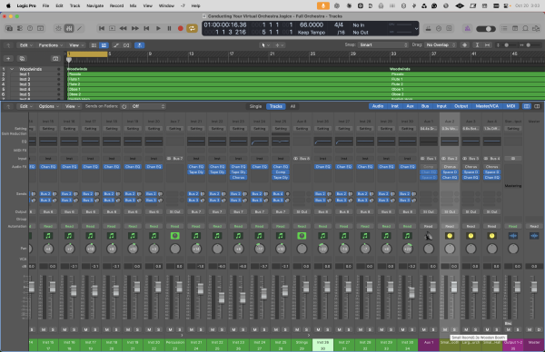 Logic Pro > Mixer Window