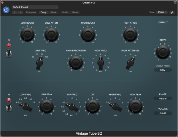 Logic Pro Vintage EQ Collection > Vintage Tube EQ