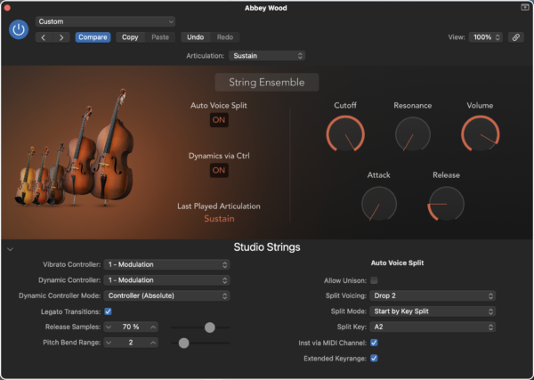 Logic Pro’s Studio Strings Software Instrument